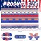 12 Rolls Patriotic Grosgrain Ribbon Set – 3/8" Red White & Blue Star Stripe Ribbon for Memorial Day, 4th of July, American Flag Gift Wrapping, Buffalo Plaid Crafts & Party Decorations